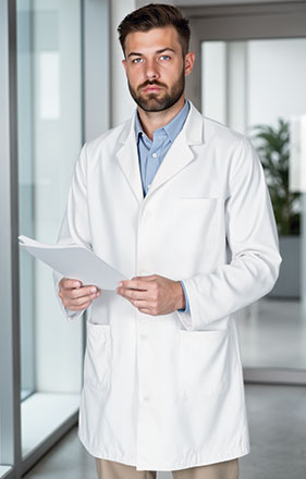 Bata de trabalho de manga comprida e punhos Doctor