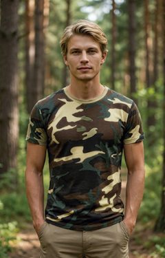 T-shirt de camuflagem selvático Jungle
