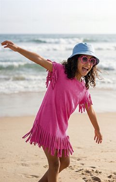 Vestido criança com franjas na bainha Indiana