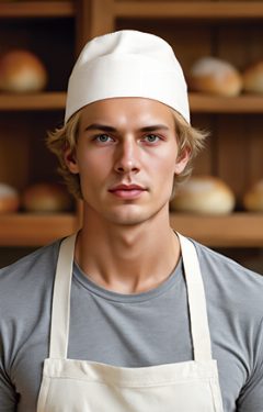 Gorro de cozinha com malha e bainha Bower