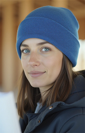 Boné de malha de inverno com bainha Winter