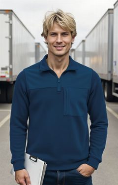 Pulôver de trabalho com meio fecho de correr Randy