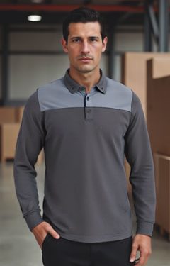 Polo desporto de manga comprida e efeito Hurricane