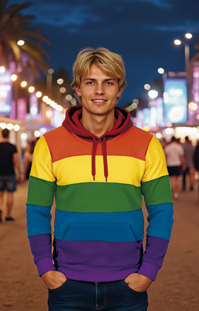 Sweatshirt com capuz Rainbow